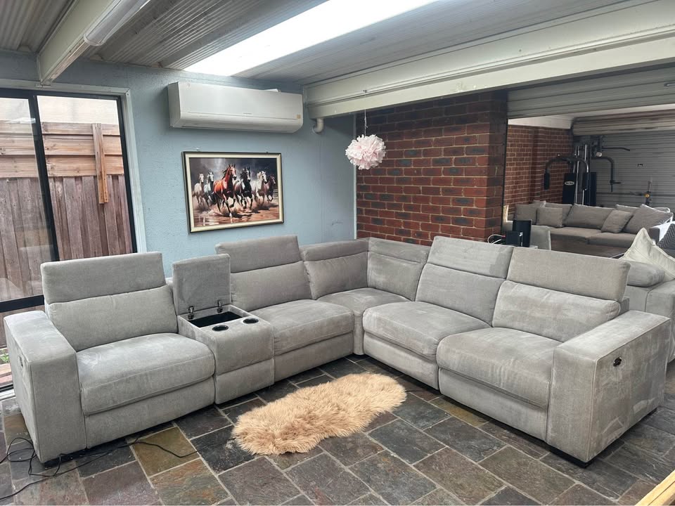 Professionally Cleaned Modular Electric Recliner Sofa photo 2