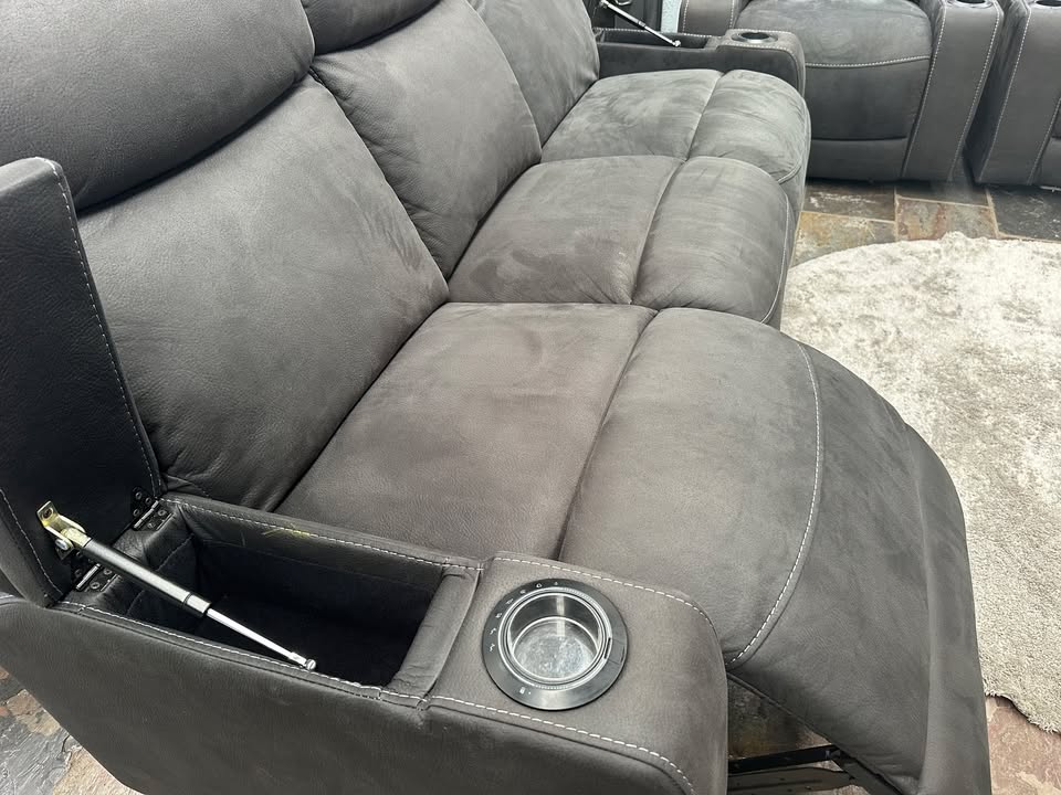 3+1+1 Electric Recliner Lounge Suite with Bluetooth Speakers photo 2