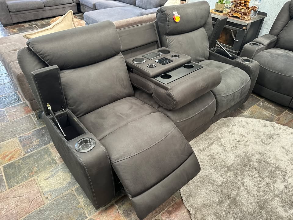 3+1+1 Electric Recliner Lounge Suite with Bluetooth Speakers photo 5