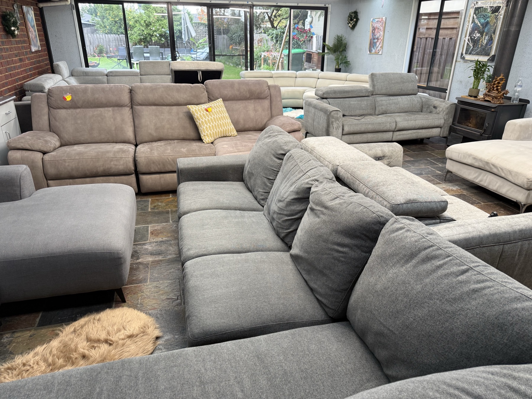 Melbourne Used Sofas showroom with sofas on display