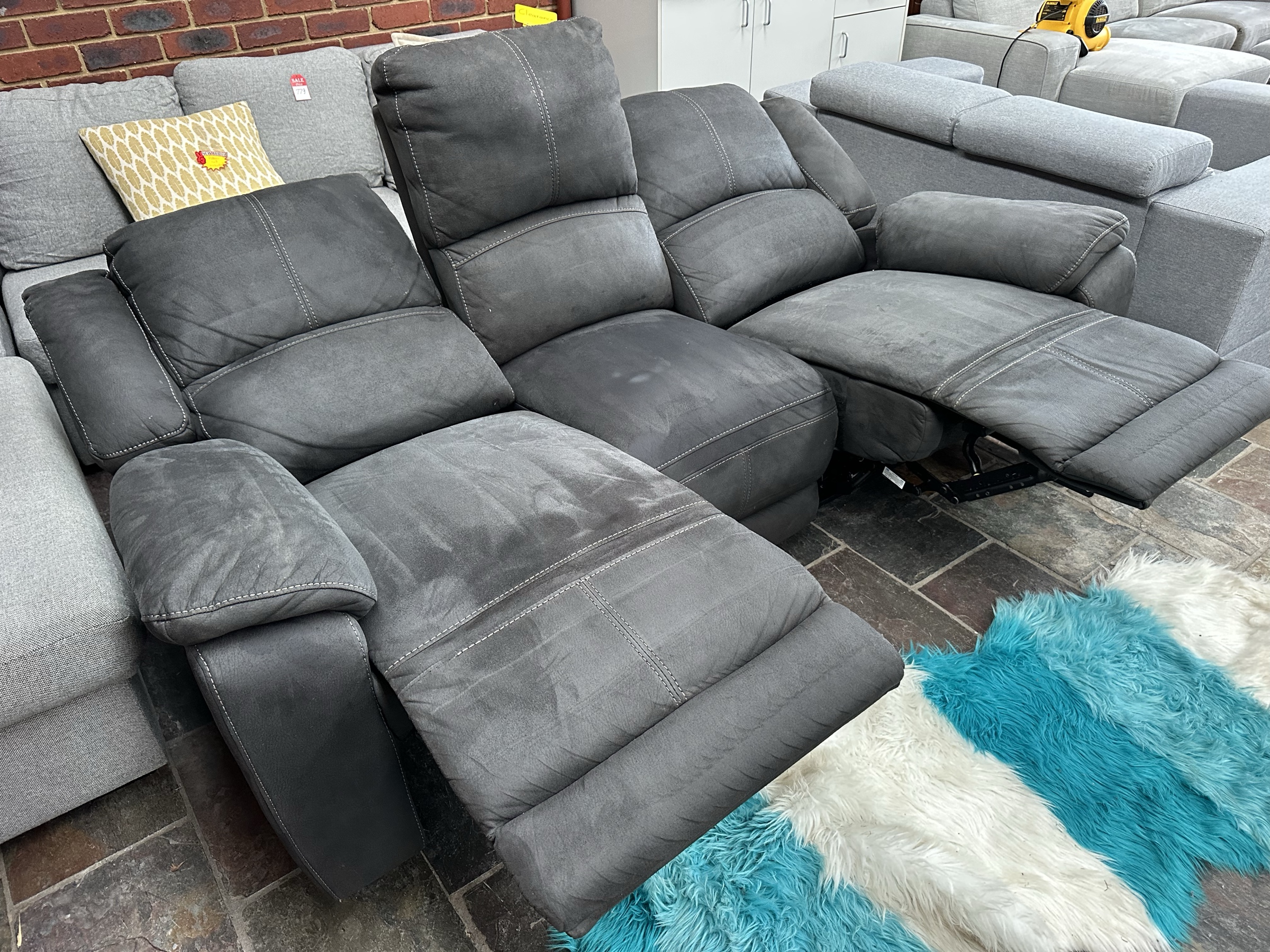 3-Seater Dual Electric Recliner Sofa — Professionally Cleaned