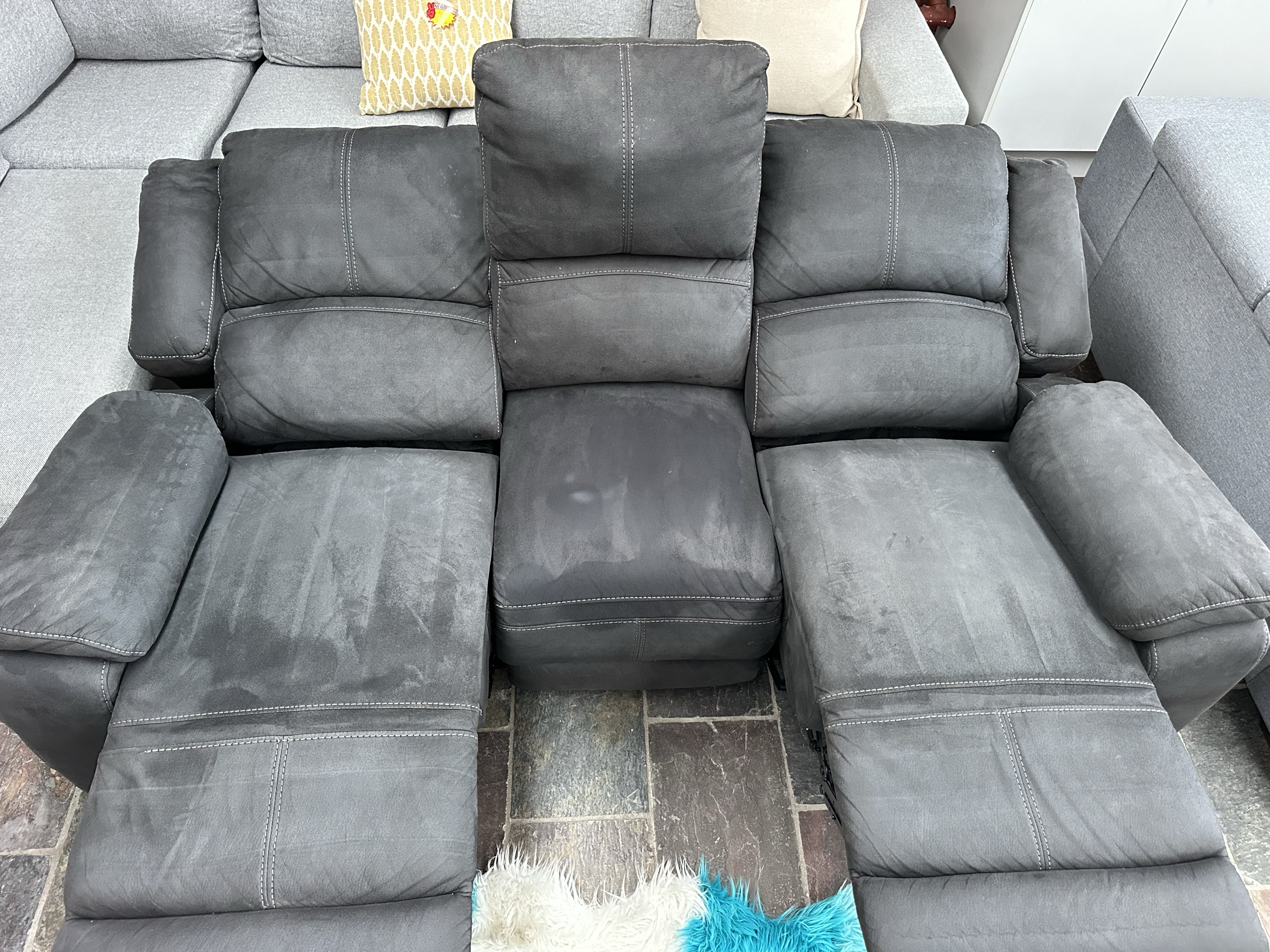 3-Seater Dual Electric Recliner Sofa — Professionally Cleaned photo 2