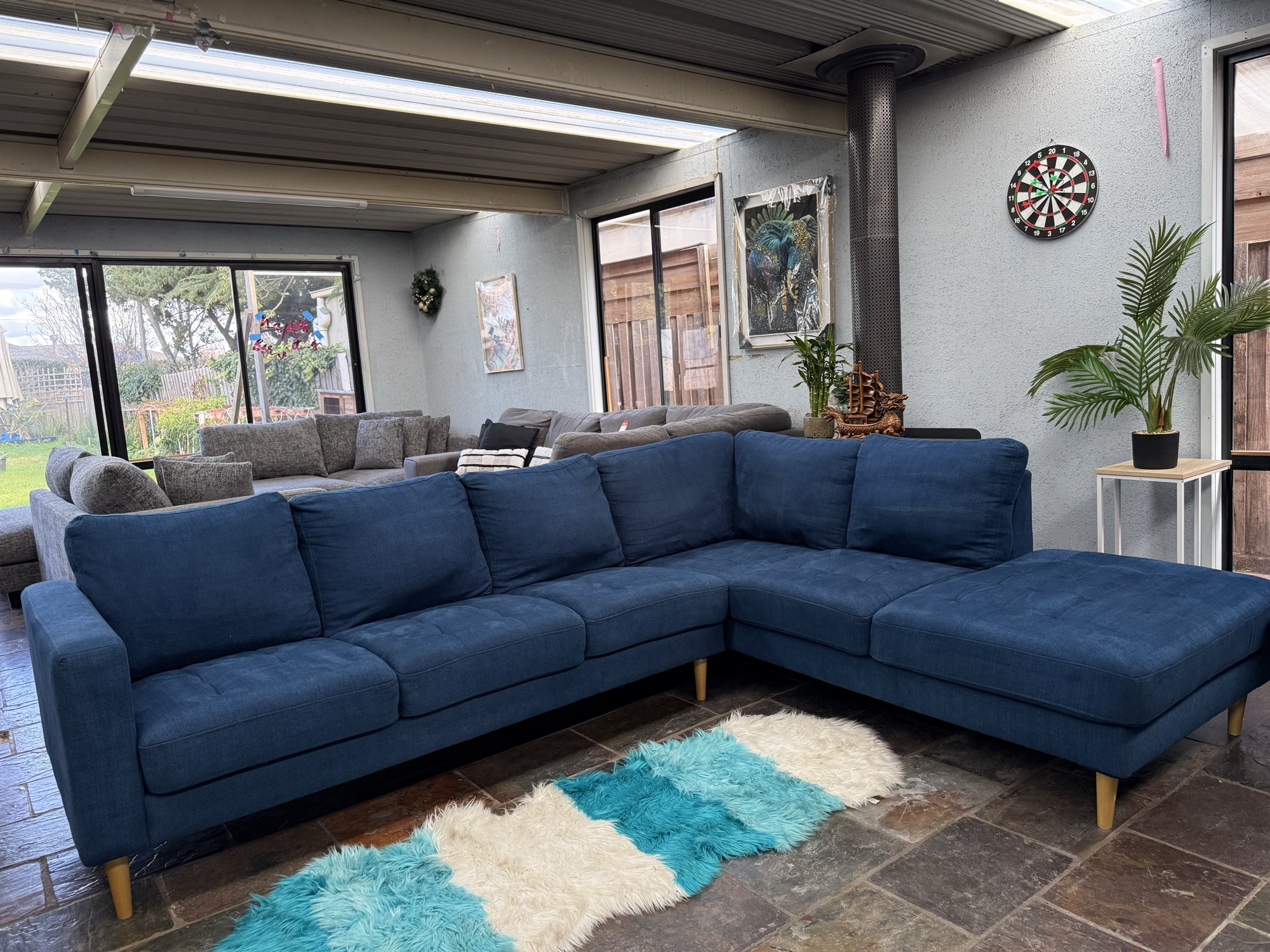 Large L-Shaped Corner Sofa with Chaise — Professionally Cleaned photo 2