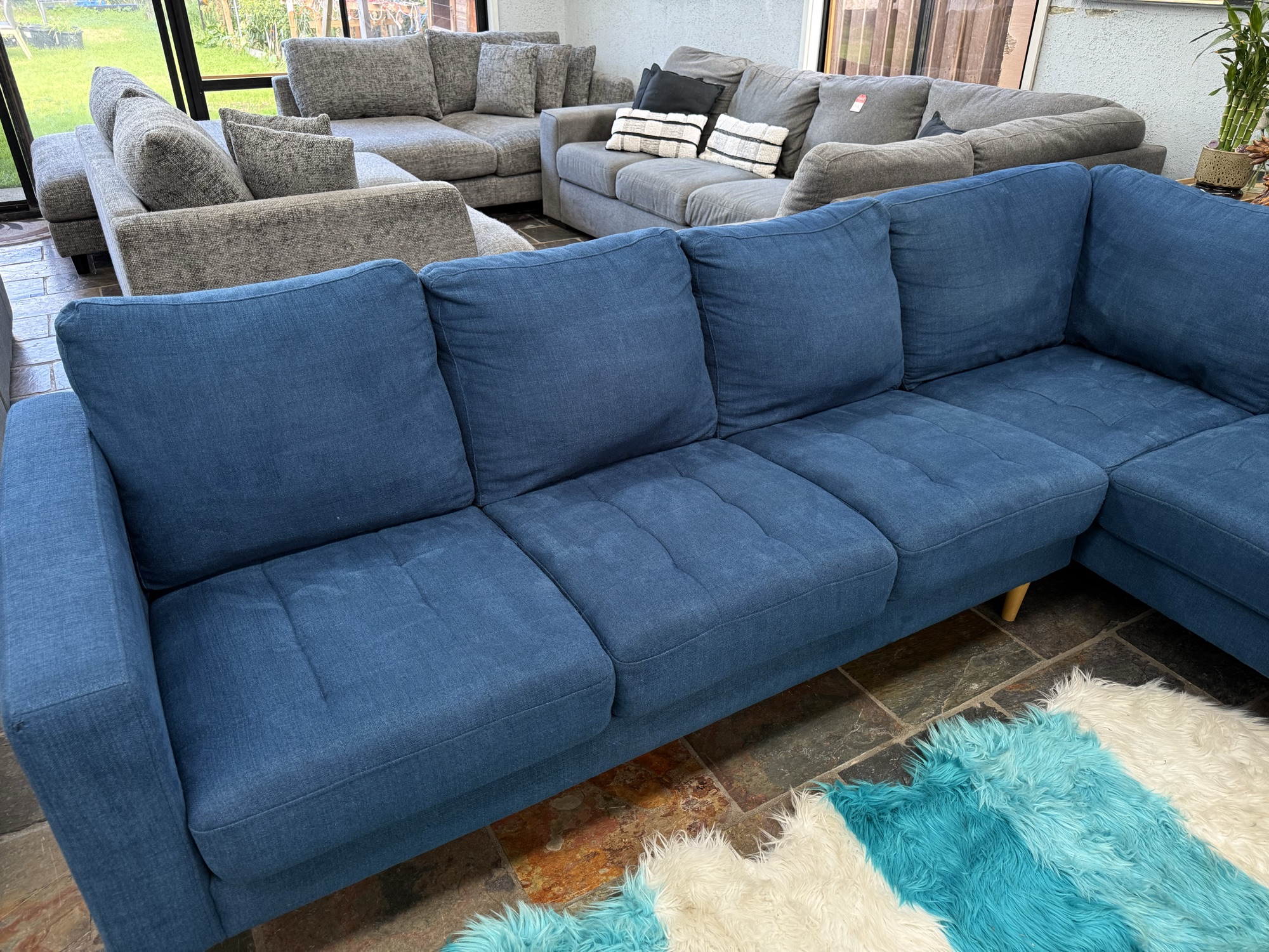 Large L-Shaped Corner Sofa with Chaise — Professionally Cleaned photo 4
