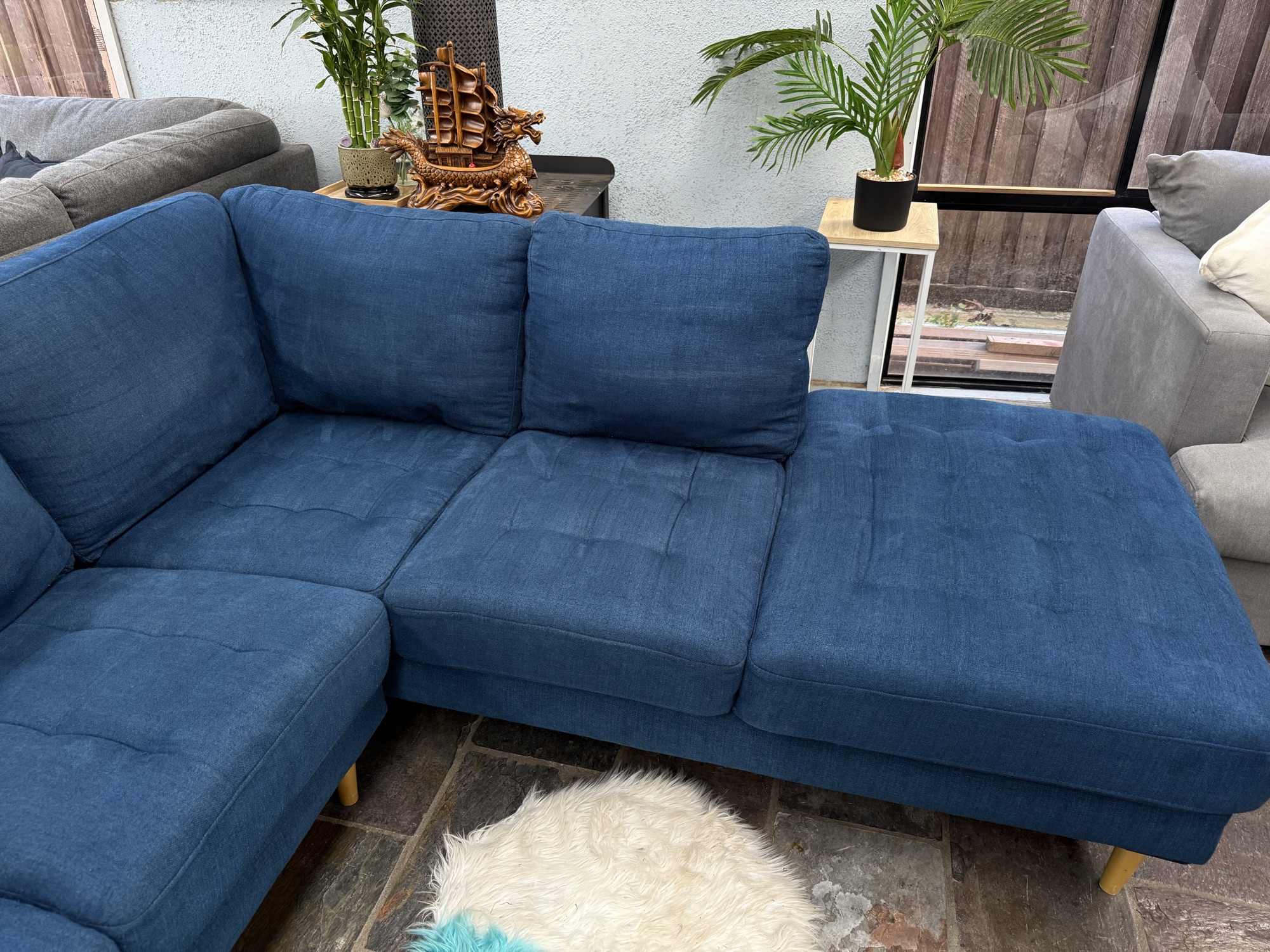Large L-Shaped Corner Sofa with Chaise — Professionally Cleaned photo 5