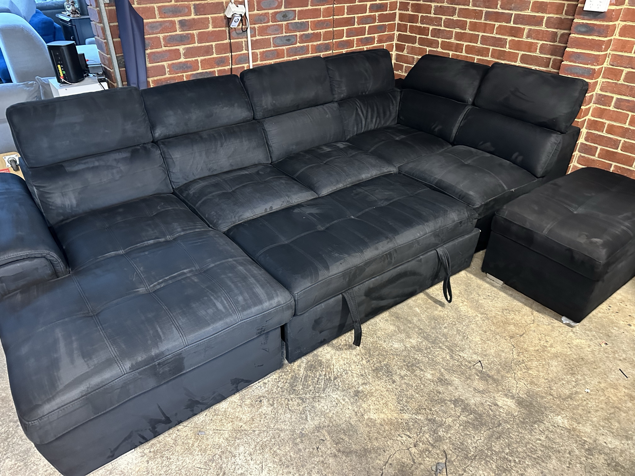 Large U-Shaped Modular Sofa with Storage — Professionally Cleaned