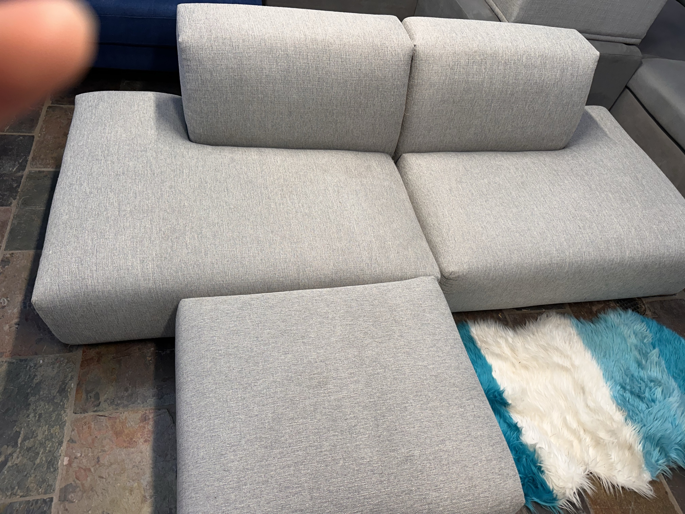 2-Seater Modular Sofa with Ottoman — Professionally Cleaned photo 3